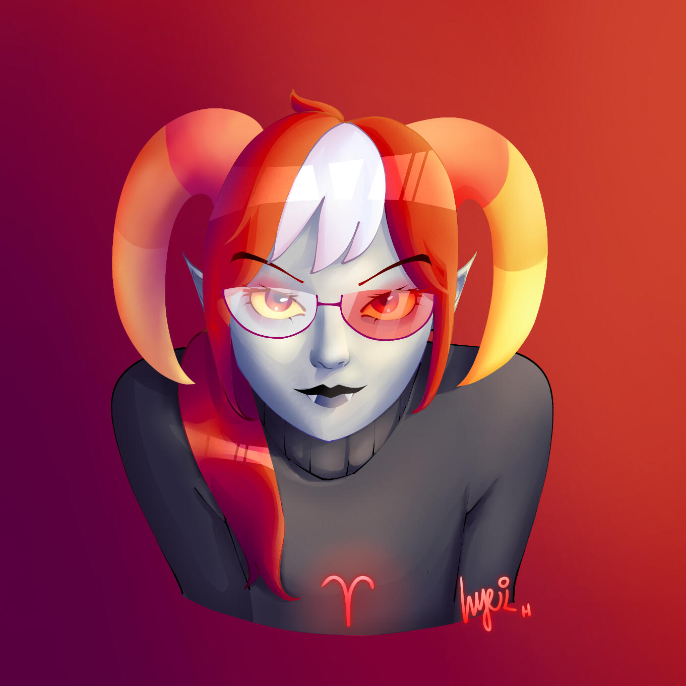 uh... A digital drawing of my Homestuck sona, as illustrated by me.